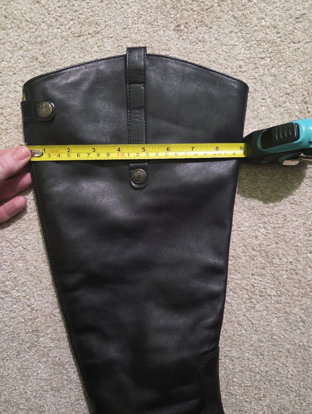 Sam Edelman Black Leather Knee-High Women's Boots - Picture 16 of 16